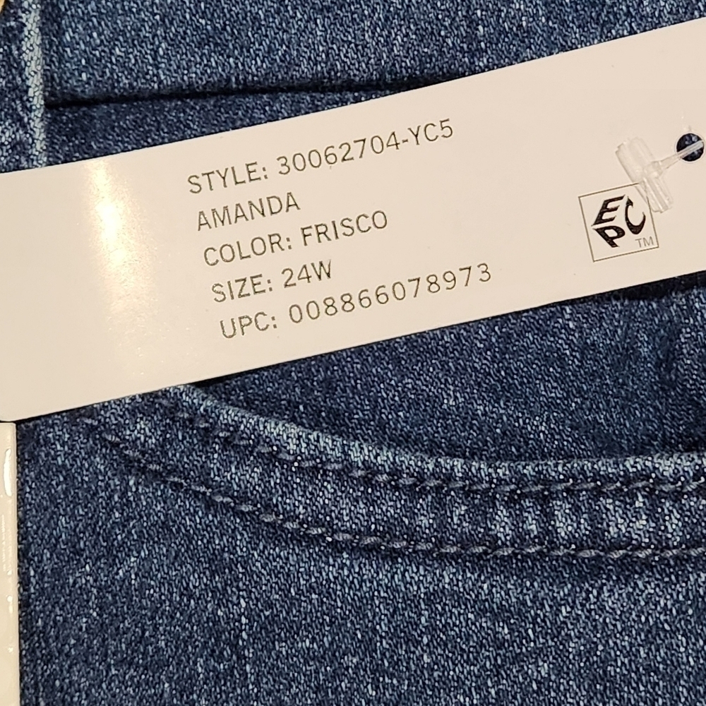 Gloria Vanderbilt Amanda Slimming Tapered Leg Women Jeans Size 24W NWT - Picture 11 of 13